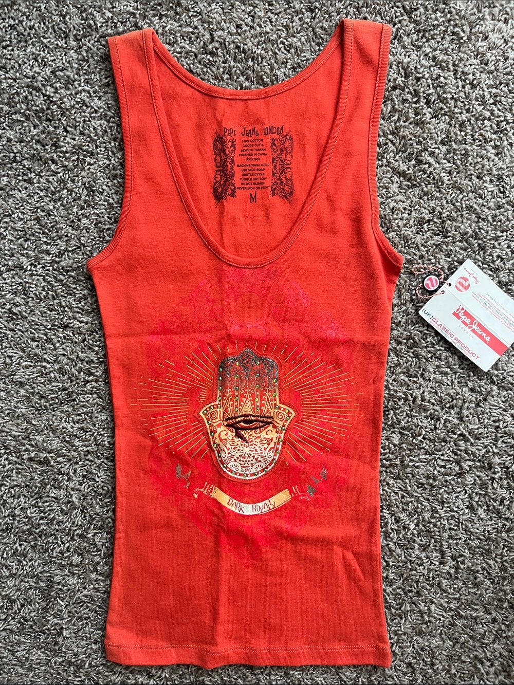 Pepe Jeans Y2K Spicy Orange Isabella Crewneck Tank Top